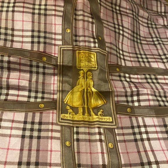 VINTAGE BURBERRY SILK SCRAF ECU - Picture 2 of 5